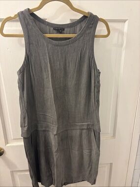 Theory Sleeveless Drop-Waist Dress in Charcoal size 2